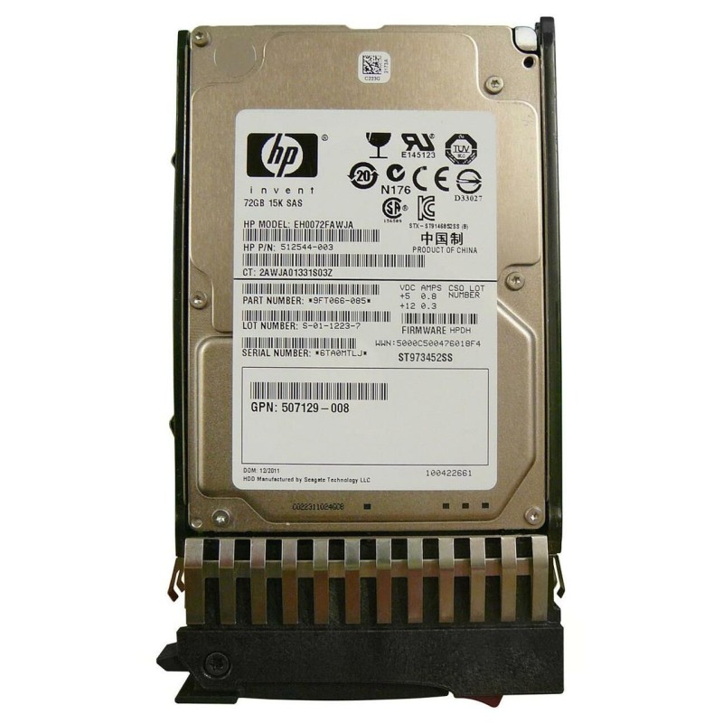 HP 512544-003 72GB 15K DP 6G 2.5IN SAS HOTSWAP HDD EH0072FAWJA 9FT066-085 507129-008