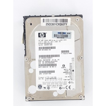 HP 300955-008 36GB 10K RPM WIDE ULTRA3 SCSI 3R-A4021-AA MAP3367NP CA06200-B16100DC 271837-002 BD03695CC8