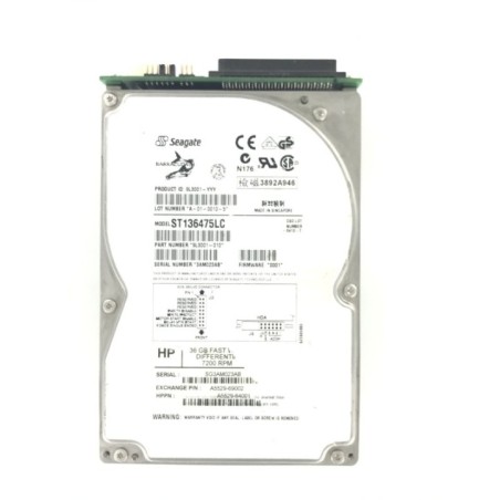 HP SEAGATE ST136475LC 9L3001-010 9L3001-YYY A5529-69002 A5529-64001 A5529A Fast Wide 36.4GB 7200RPM hdd SCSI2 68PIN