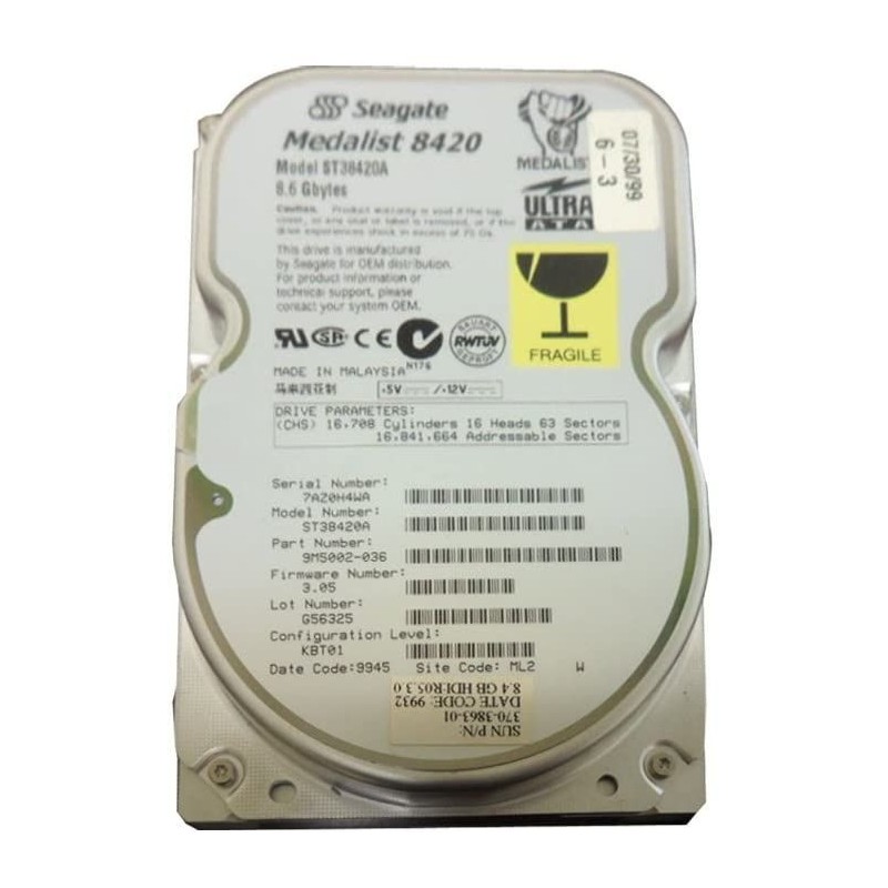 SUN ST38420A 8.4GB 3.5 5400 RPM IDE Hard Drive 9M5002-036 370-3863