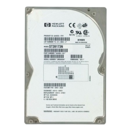 HP 9GB 7200 RPM 50-pin Ultra Narrow SCSI Hard Drive 3.5