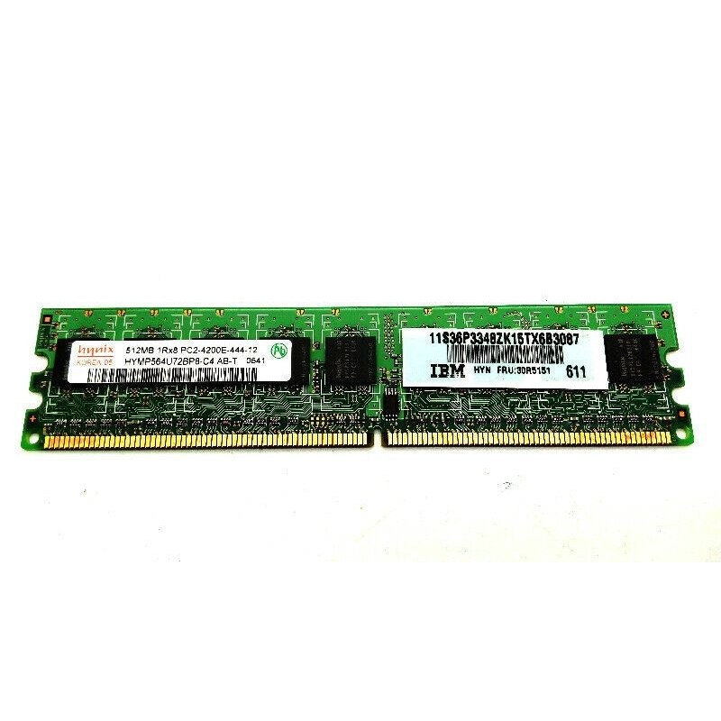 IBM Hynix 512MB 30R5151 HYMP564U72BP8-C4 AB PC2-4200 DDR2 SDRAM ECC 240 pin 1.8V 533MHz