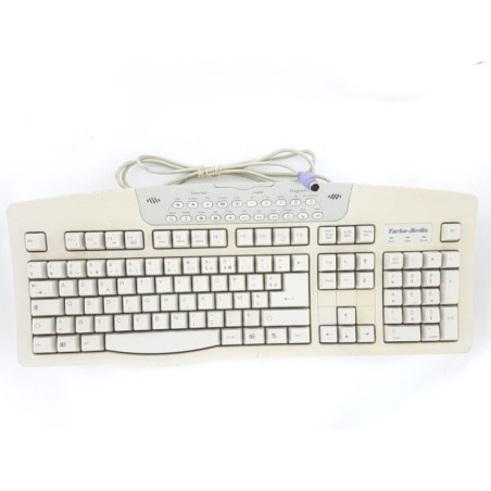 Turbo-Media KB-9801R+ White PS/2 Keyboard AZERTY KM-9802PFRA