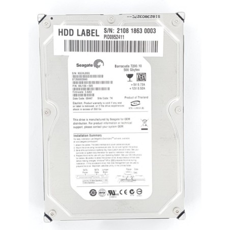 Seagate ST3500830AS 500GB 7200RPM 3.0 Gbps 3.5 8MB 9BJ136-505 100406539