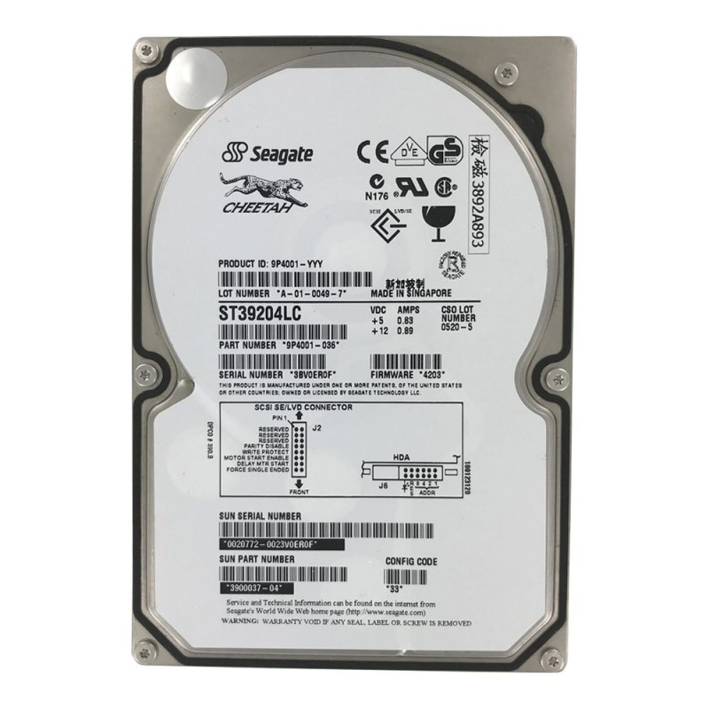 SEAGATE ST39204LC 9.1GB 10K 3.5" 80pin SCSI HDD 9P4001-036