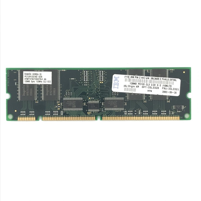 IBM 38L3440 33L3321 HYM71V16C735HCT8-H AA 128MB PC133 133MHz ECC Registered CL3 168-Pin DIMM Memory