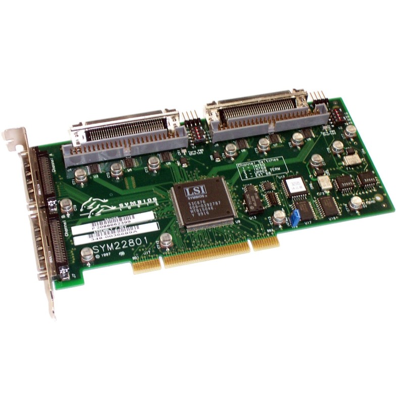 Symbios Logic 375-0005 348-0036 SYM22801 2 Port Dual Channel SCSI PCI Controller Card (2)