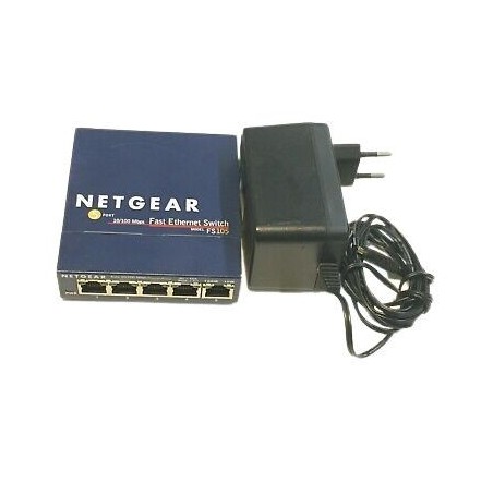 NETGEAR FS105 Switch réseau RJ45 5 ports 100 MBit/s avec adaptateur