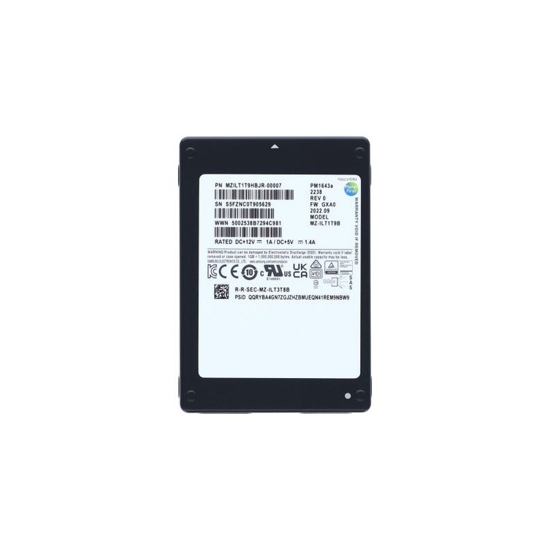 Samsung MZILT1T9HBJR-00007 PM1643 1.92TO SAS Solid State Drive