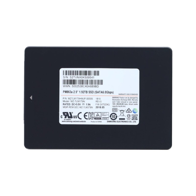 SAMSUNG MZ7LH1T9HMLT-00005 PM883 1.92TO Solid State Drive SATA